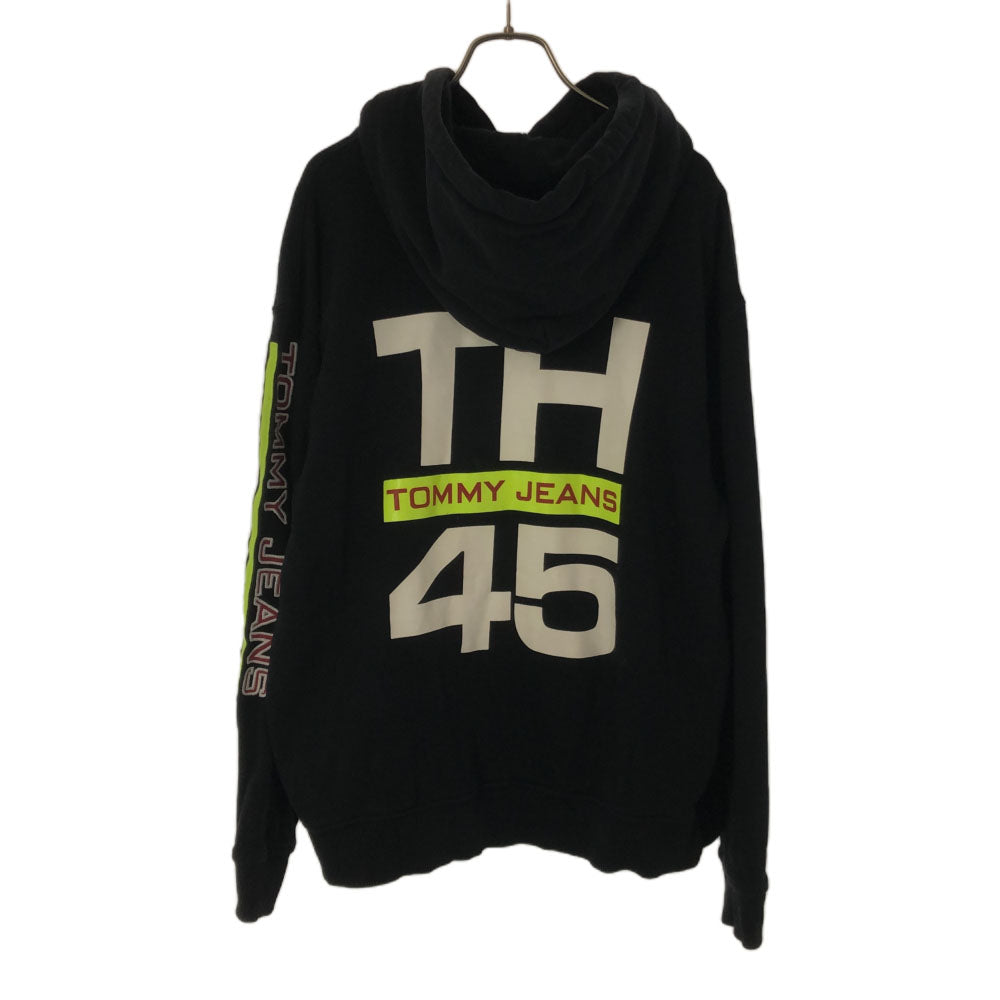 TOMMY JEANS トミージーンズ モンキータイムコラボ ワッペン 長袖 スウェットパーカー M ブラック MONKEY TIME TOMMY HILFIGER メンズ