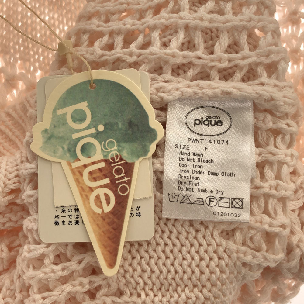 未使用 gelato pique ジェラートピケ ハート 長袖 ハートリリヤーンプルオーバー ルームウェア F ピンク 透かし編み ジェラピケ タグ付き レディース