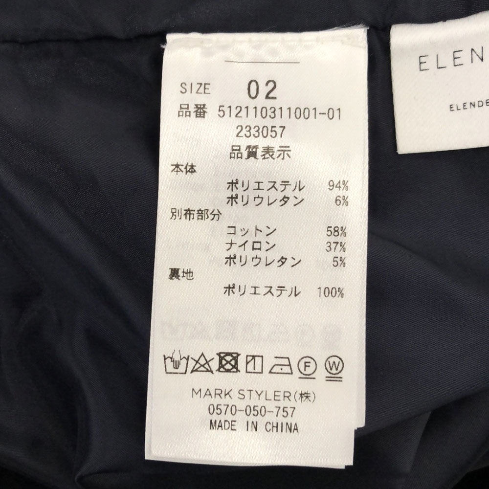 ELENDEEK エレンディーク 長袖 ワンピース 2 ネイビー バックジップ レディース