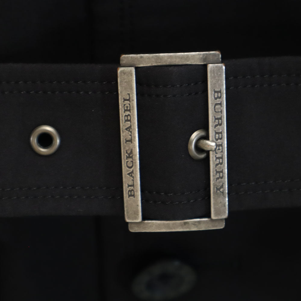 バーバリーブラックレーベル 三陽商会 日本製 トレンチコート M ブラック BURBERRY BLACK LABEL 裏チェック メンズ