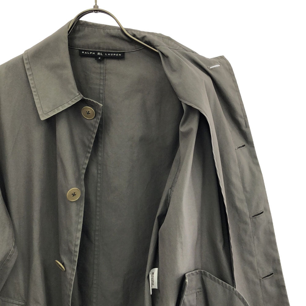 RALPH LAUREN ラルフローレン ステンカラーコート 9 グレー系 比翼ボタン レディース