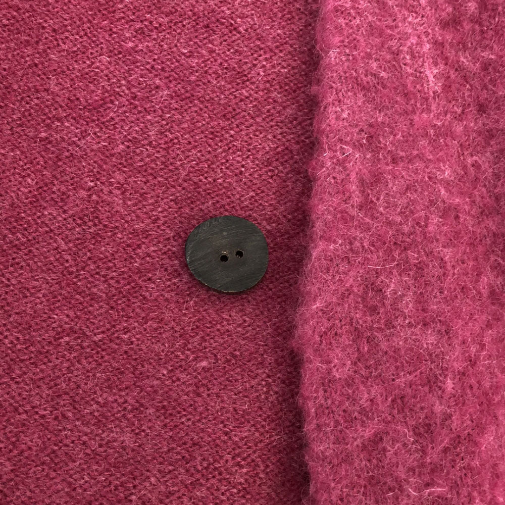 ハクジ モヘヤ ウールブレンド ロング ニットコート ピンク系 レディース