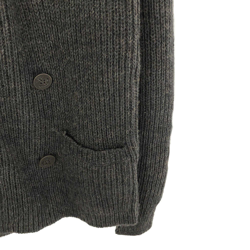 アヴィレックス ウールブレンド ロゴワッペン 長袖 ショールカラー ニットカーディガン L グレー系 AVIREX メンズ