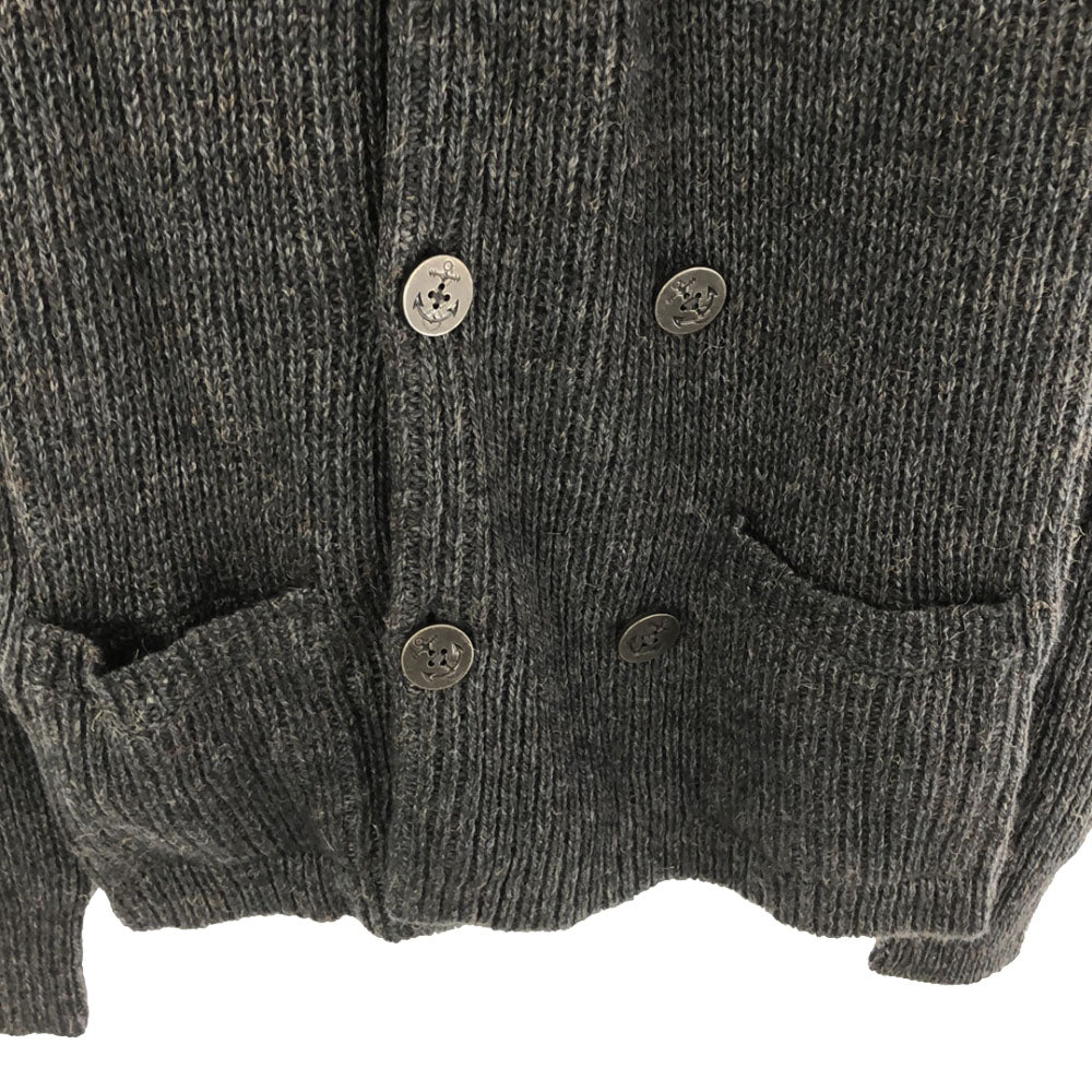 アヴィレックス ウールブレンド ロゴワッペン 長袖 ショールカラー ニットカーディガン L グレー系 AVIREX メンズ