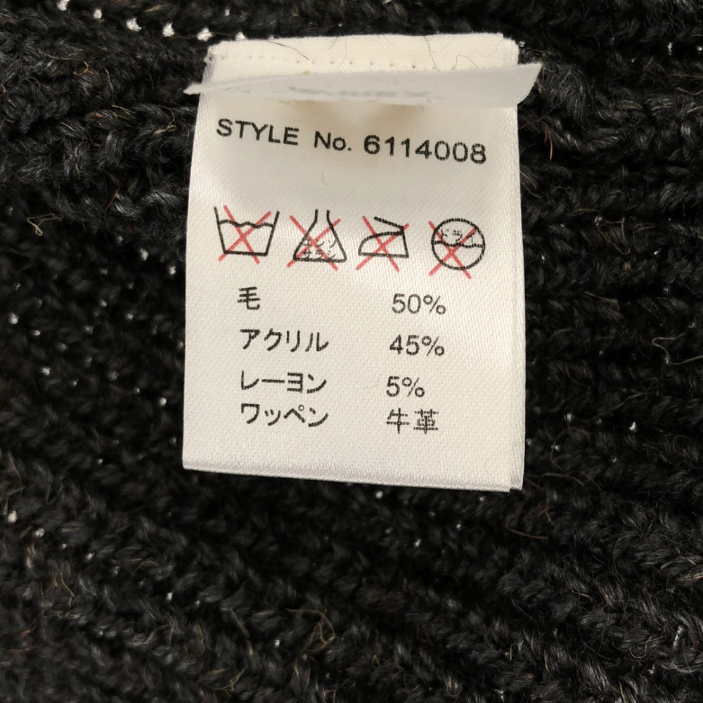 アヴィレックス ウールブレンド ロゴワッペン 長袖 ショールカラー ニットカーディガン L グレー系 AVIREX メンズ