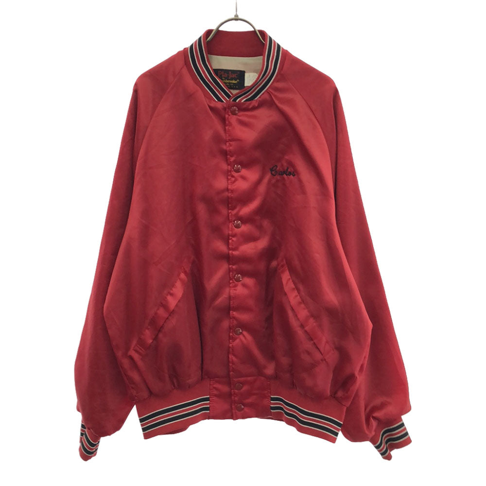 Pla-Jac プラジャック 80s USA製 プリント スタジャン XL レッド ナイロン オールド メンズ