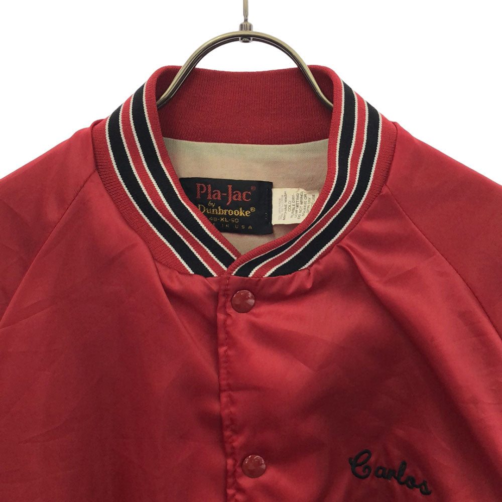 Pla-Jac プラジャック 80s USA製 プリント スタジャン XL レッド ナイロン オールド メンズ