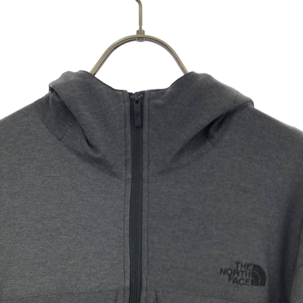 THE NORTH FACE ザノースフェイス NP21320 ロゴ刺繍 ソフトシェル トレッカー ジャケット M グレー ジップパーカー アウトドア メンズ