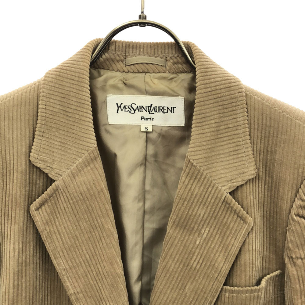YVES SAINT LAURENT イヴサンローラン 90s コーデュロイ テーラードジャケット S ベージュ オールド レディース