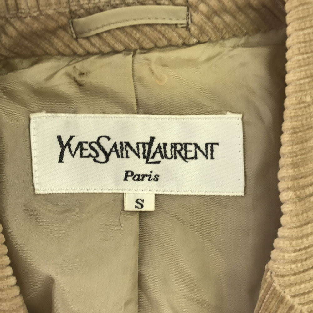 YVES SAINT LAURENT イヴサンローラン 90s コーデュロイ テーラードジャケット S ベージュ オールド レディース