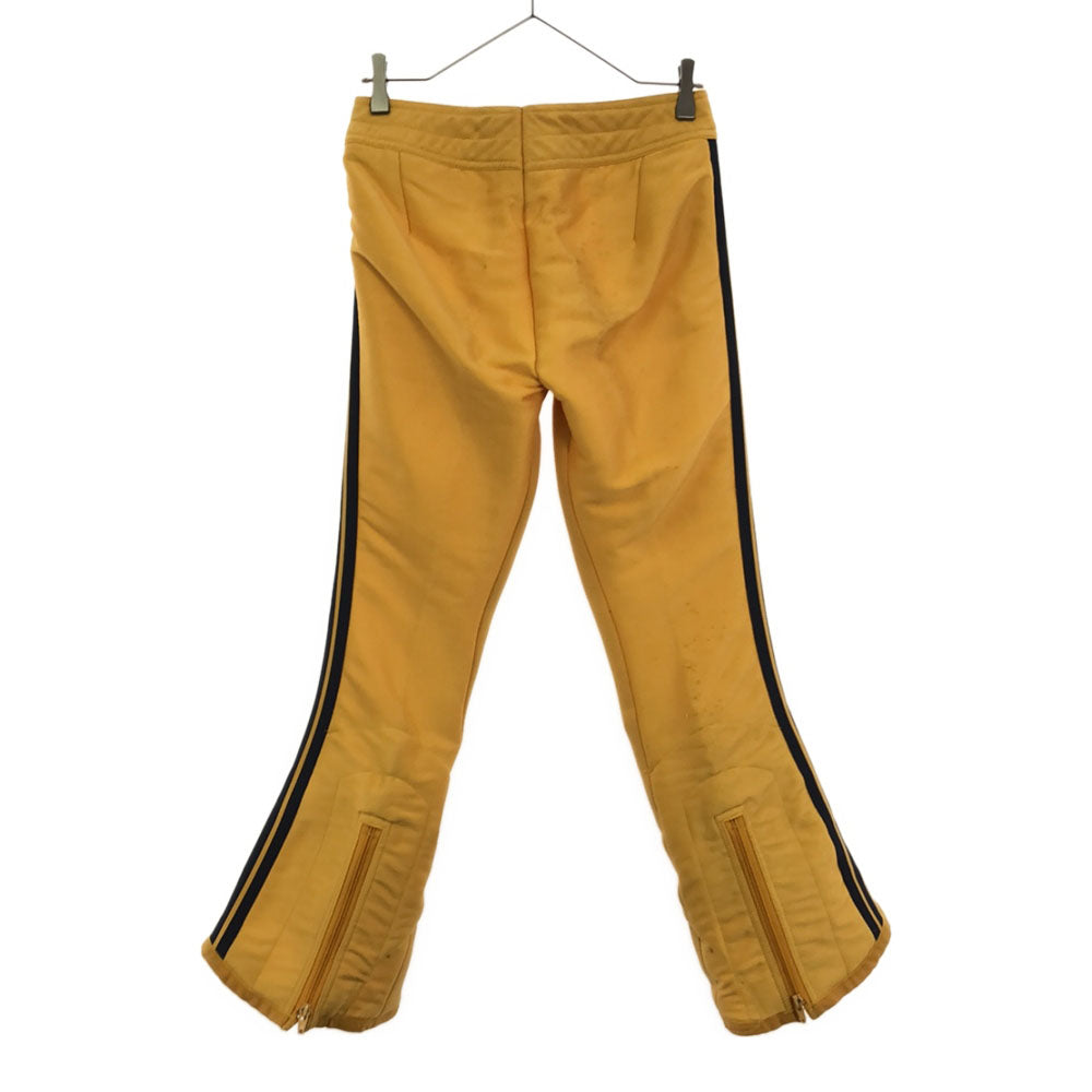 adidas アディダス 70s ウールブレンド デサント製 トレフォイルロゴ 3ライン スキー 中綿ロングパンツ ウエスト70 イエロー スノーボード オールド ヴィンテージ メンズ