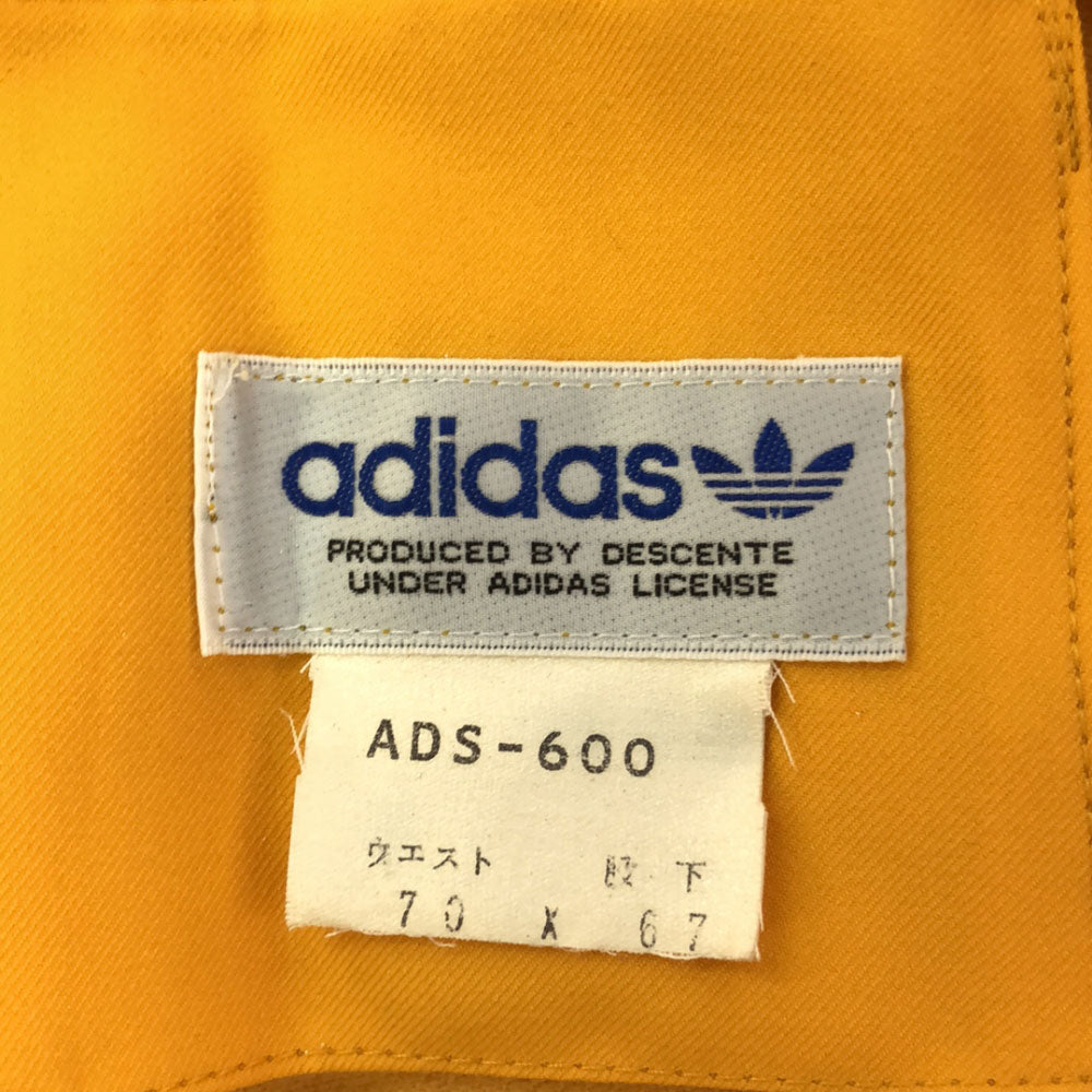 adidas アディダス 70s ウールブレンド デサント製 トレフォイルロゴ 3ライン スキー 中綿ロングパンツ ウエスト70 イエロー スノーボード オールド ヴィンテージ メンズ
