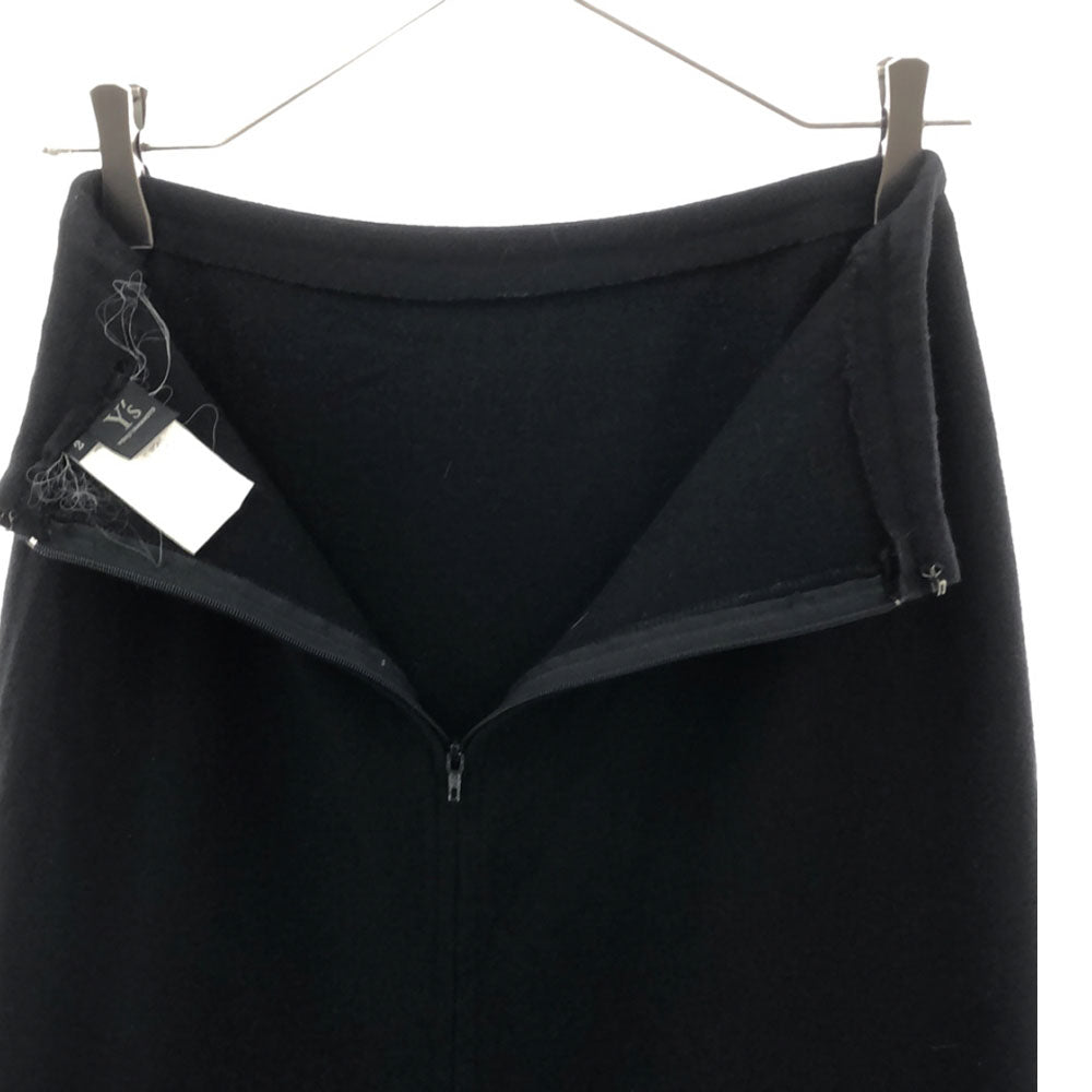 Y's ワイズ 90s 日本製 ウールブレンド ロングスカート 2 ブラック YOHJI YAMAMOTO バックジップ オールド ヴィンテージ レディース