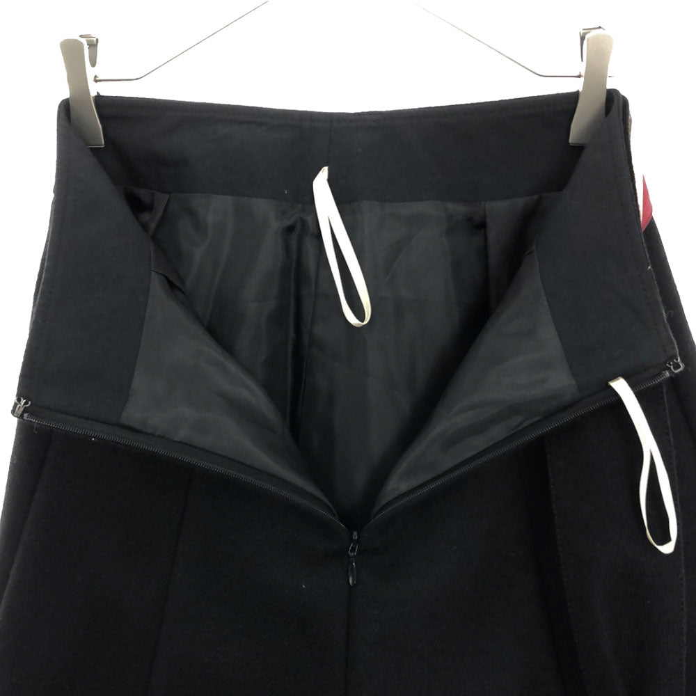 BLUE LABEL CRESTBRIDGE ブルーレーベルクレストブリッジ ウール 三陽商会 ミニスカート 34 ブラック ウエストベルト付き サイドジップ レディース