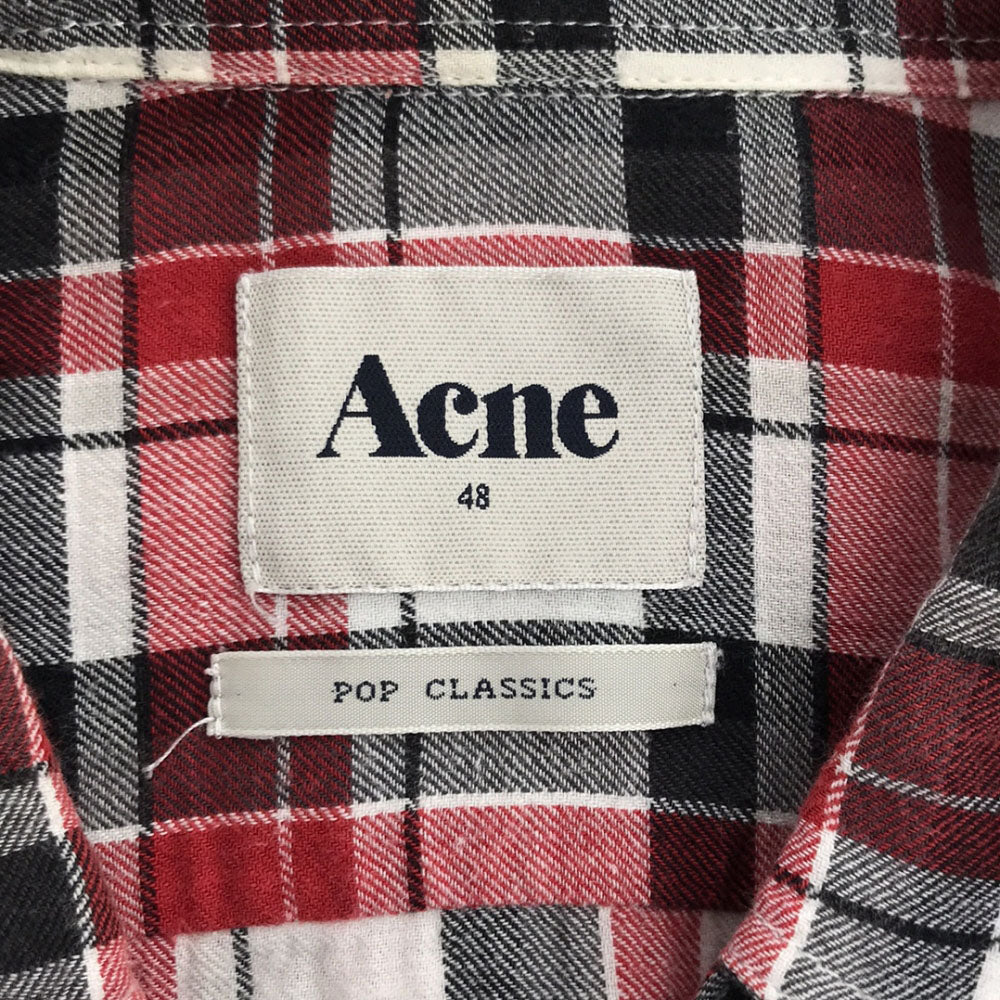 ACNE アクネ チェック柄 長袖 ボタンダウンシャツ 48 メンズ