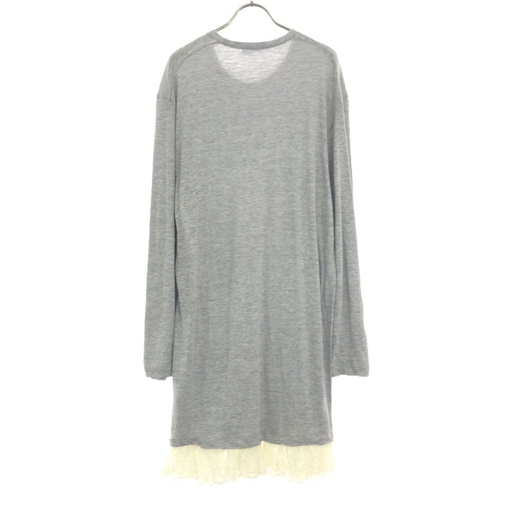 DSQUARED2 ディースクエアード イタリア製 長袖 裾レース ニット 膝丈ワンピース XS グレー レディース