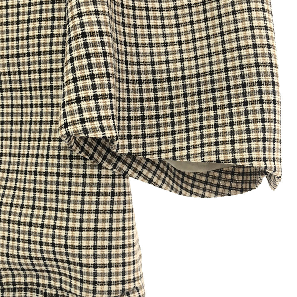 未使用 アクアスキュータム ウールブレンド チェック柄 テーラードジャケット 94A6 ベージュ系×ブラック Aquascutum タグ付き メンズ