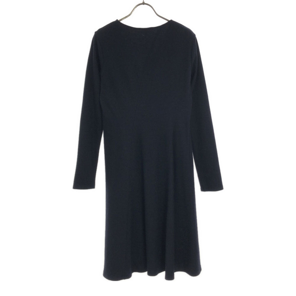 theory セオリー 日本製 ウールブレンド 長袖 Vネック ワンピース P ブラック レディース