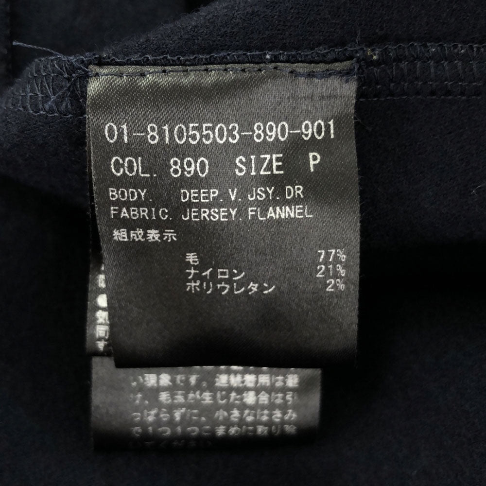 theory セオリー 日本製 ウールブレンド 長袖 Vネック ワンピース P ブラック レディース