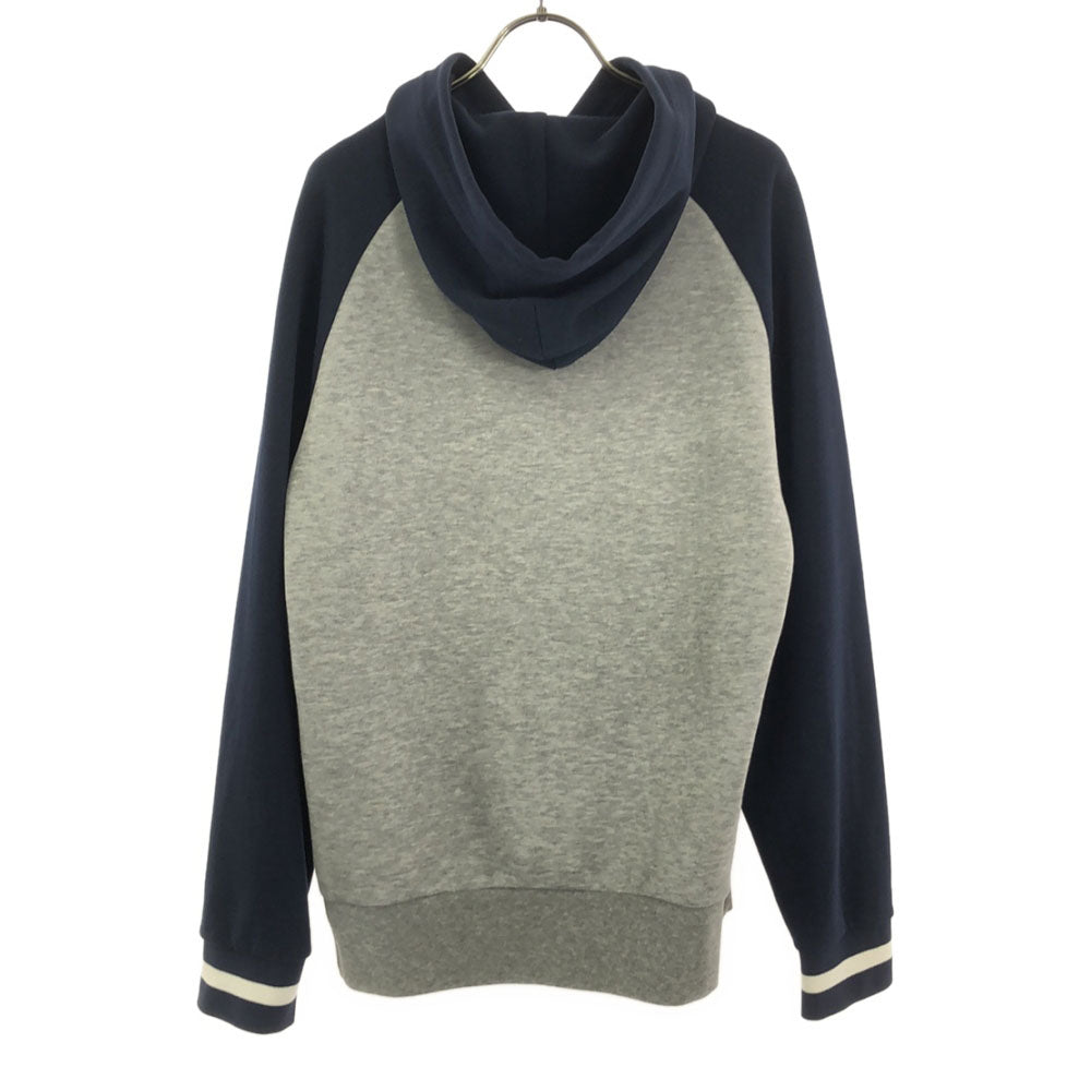 POLO RALPH LAUREN ポロラルフローレン プリント 長袖 スウェットパーカー S グレー×ネイビー プルオーバー トレーナー メンズ