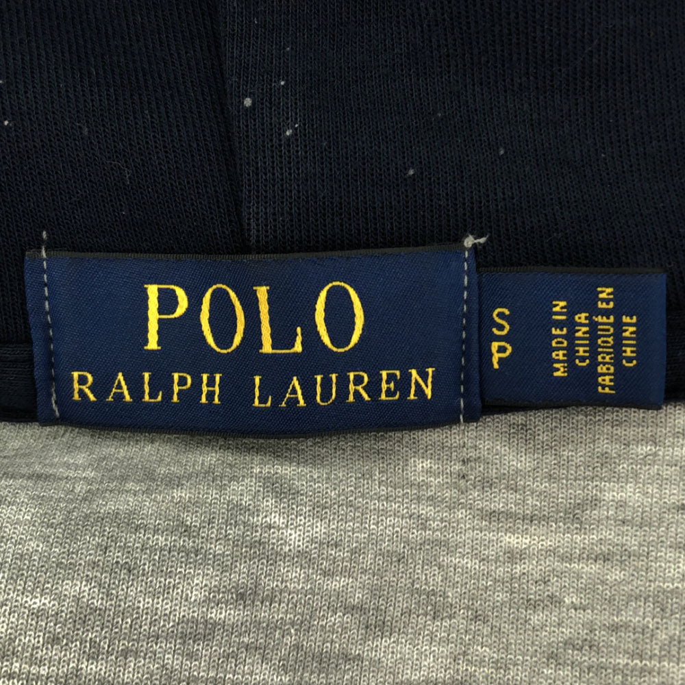 POLO RALPH LAUREN ポロラルフローレン プリント 長袖 スウェットパーカー S グレー×ネイビー プルオーバー トレーナー メンズ