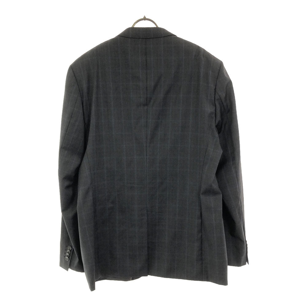 HUGO BOSS ヒューゴボス エルメネジルドゼニア ウール チェック テーラードジャケット 44 グレー Ermenegildo Zegna メンズ