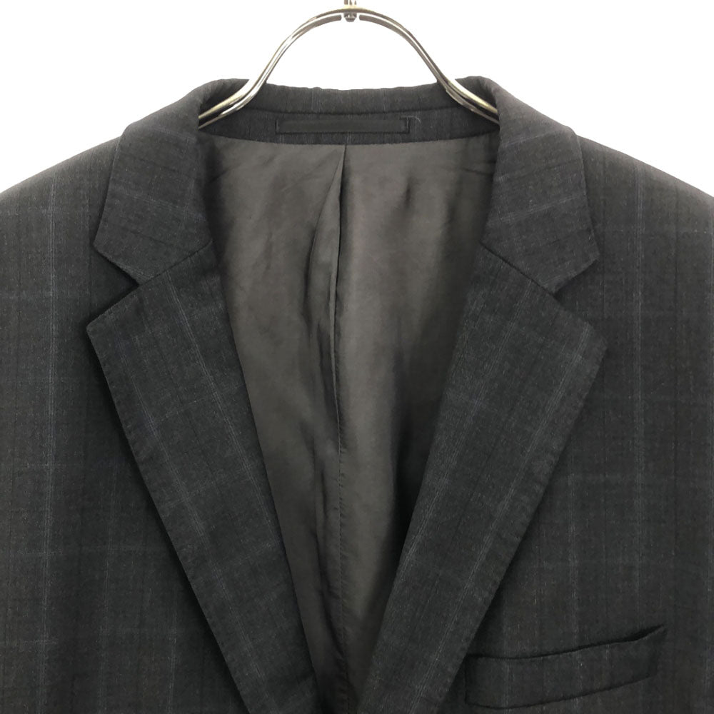 HUGO BOSS ヒューゴボス エルメネジルドゼニア ウール チェック テーラードジャケット 44 グレー Ermenegildo Zegna メンズ