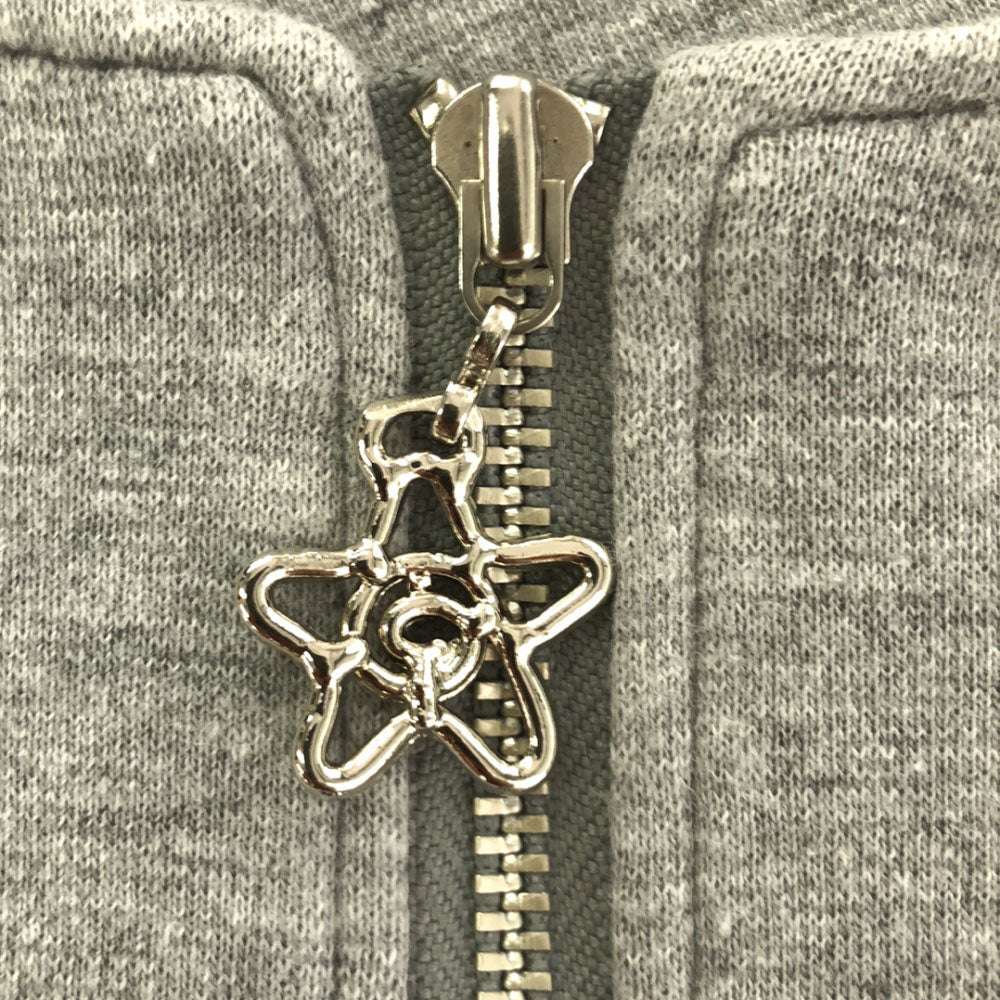 ISSEY MIYAKE イッセイミヤケ I.S. 日本製 花柄 刺繍 スウェット ノーカラージャケット M グレー系 レディース