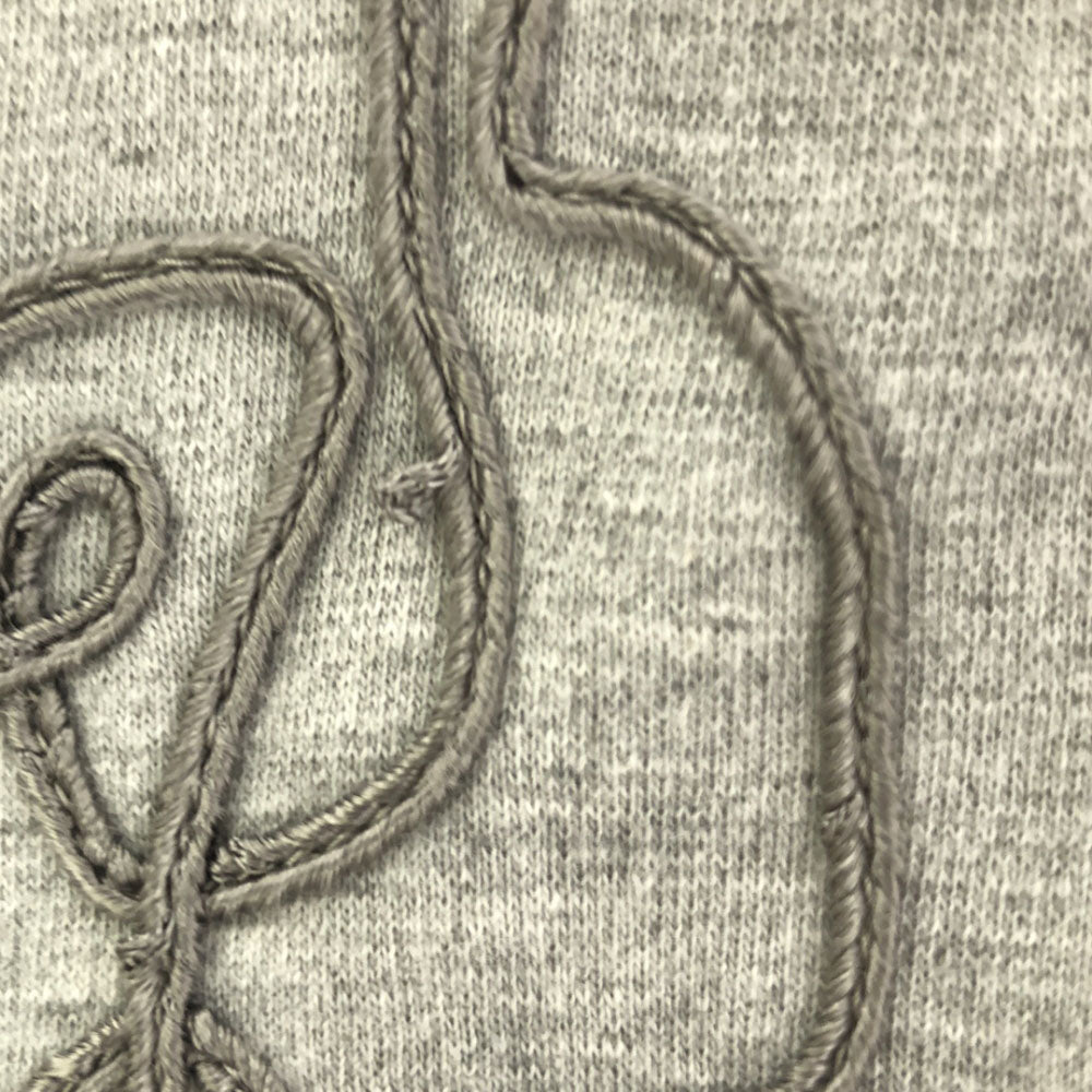 ISSEY MIYAKE イッセイミヤケ I.S. 日本製 花柄 刺繍 スウェット ノーカラージャケット M グレー系 レディース