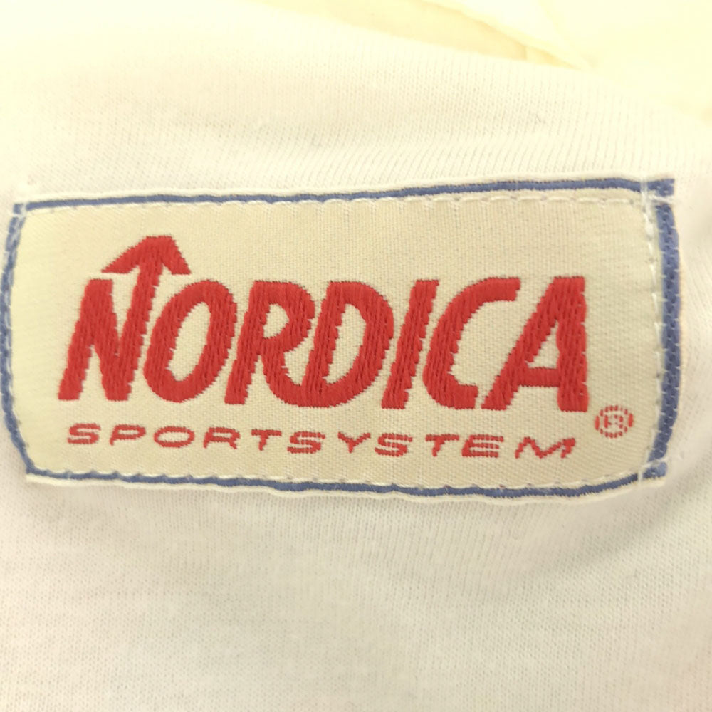 NORDICA ノルディカ ロゴ刺繍 テニス ナイロンジャケット 40 ホワイト×レッド ブルゾン レディース