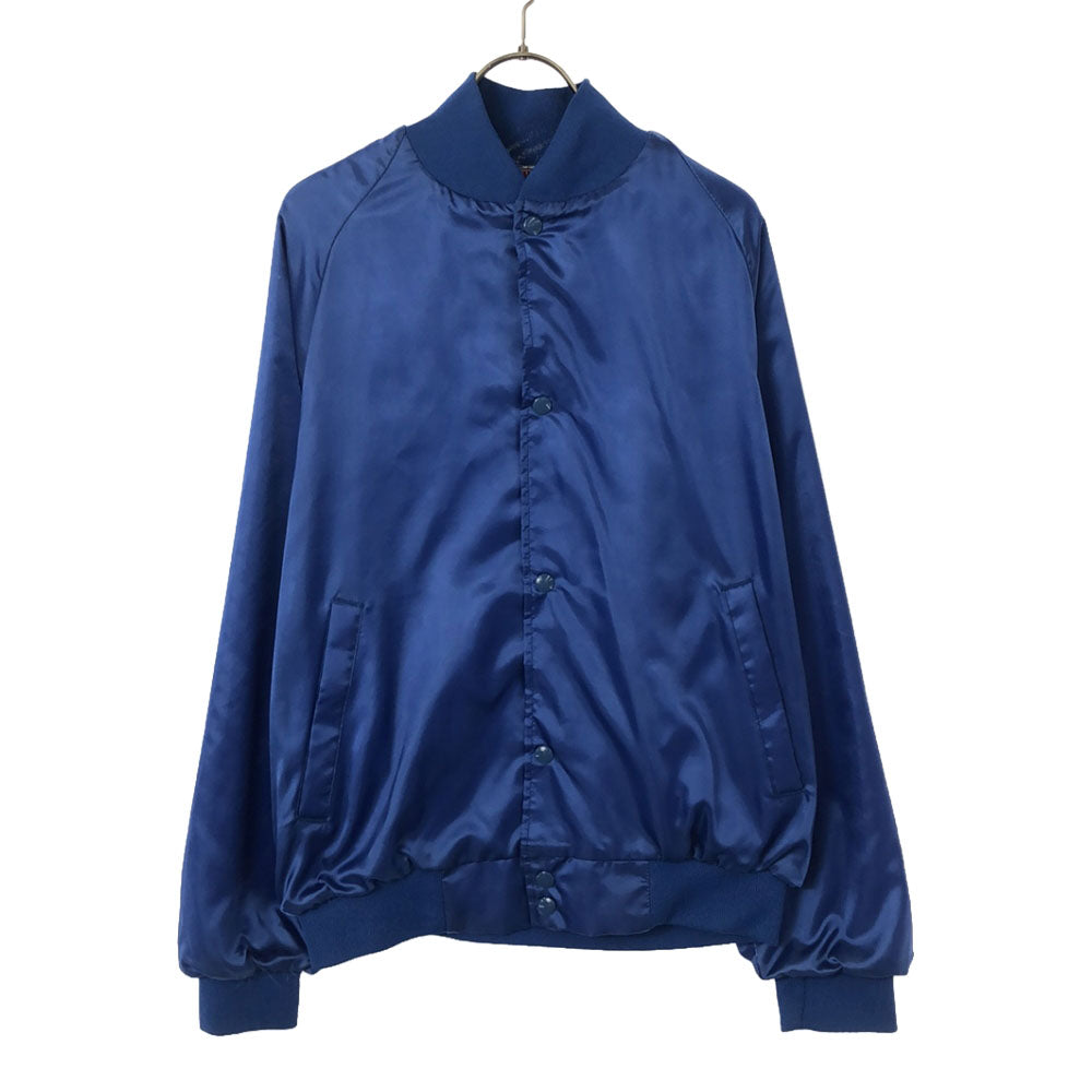 ASW JACKETS エーエスダブリュージャケット 80s USA製 スタジャン ナイロンジャケット M ブルー サテン ブルゾン オールド ヴィンテージ メンズ