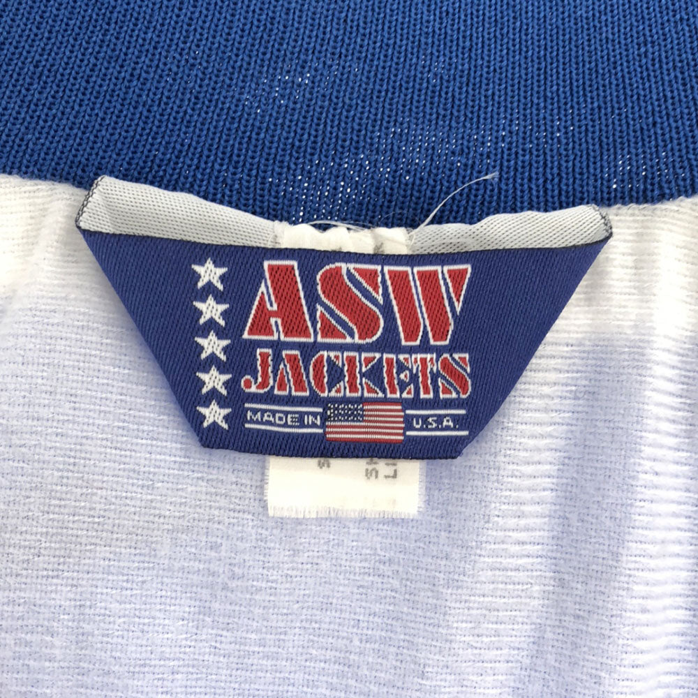 ASW JACKETS エーエスダブリュージャケット 80s USA製 スタジャン ナイロンジャケット M ブルー サテン ブルゾン オールド ヴィンテージ メンズ