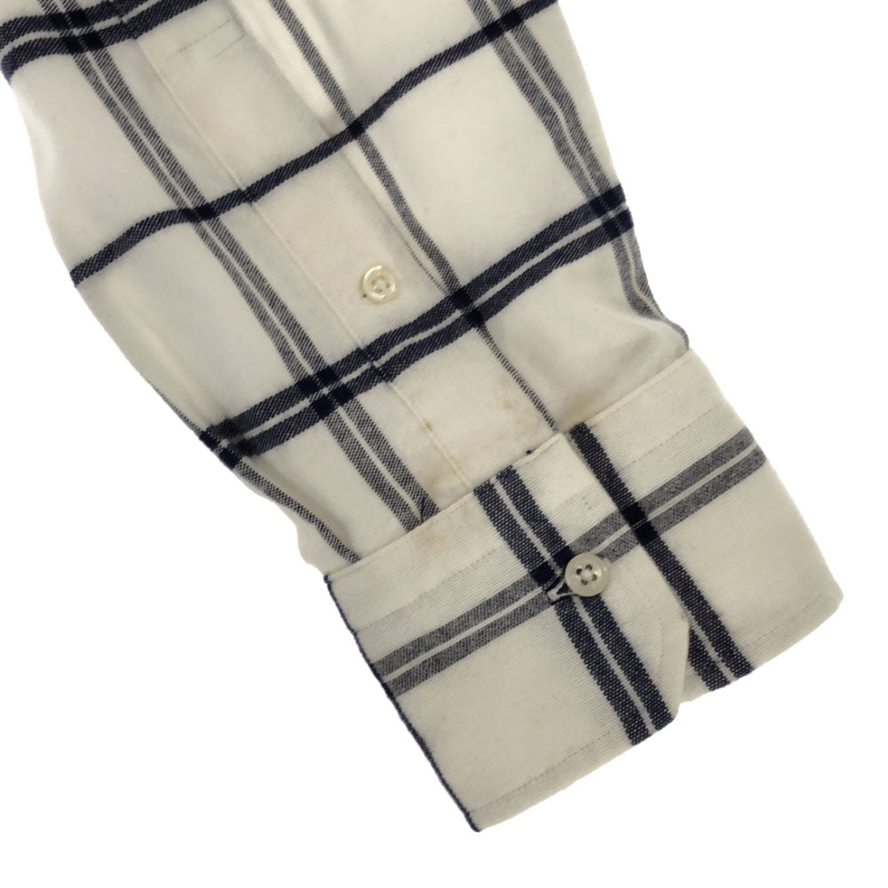 サイコバニー 日本製 チェック ゴルフ 長袖 コットンシャツ XL ホワイト Psycho Bunny メンズ