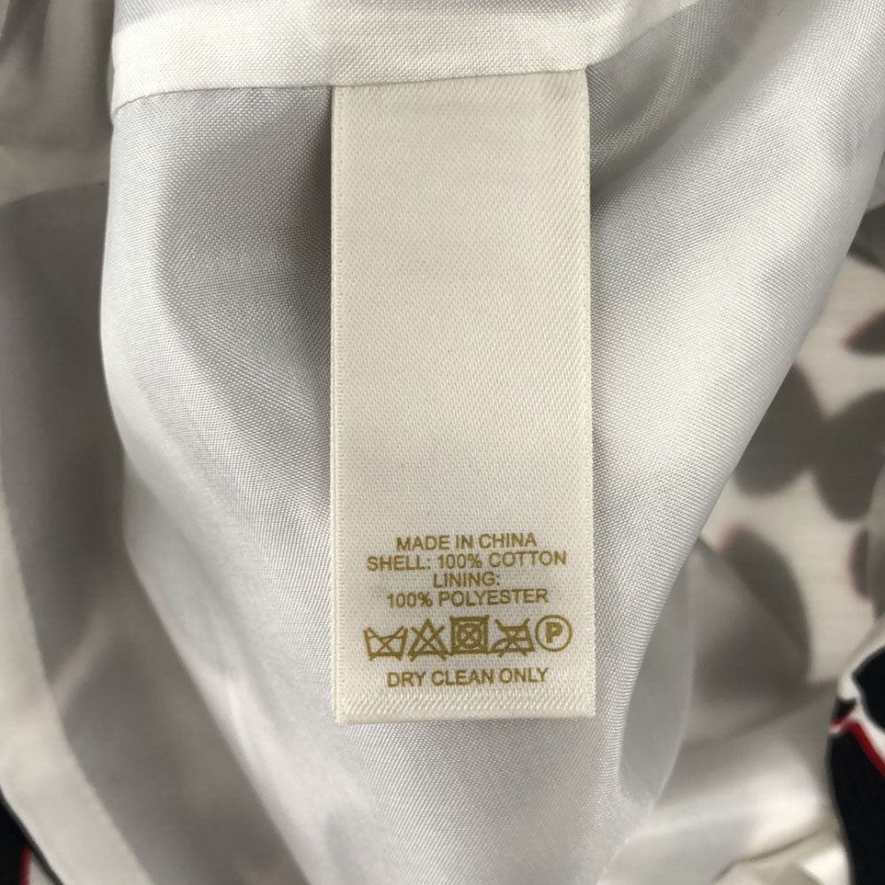 Kate Spade ケイトスペード 総柄 バタフライ ノースリーブ ワンピース 2 ホワイト×ブラック バックジップ レディース