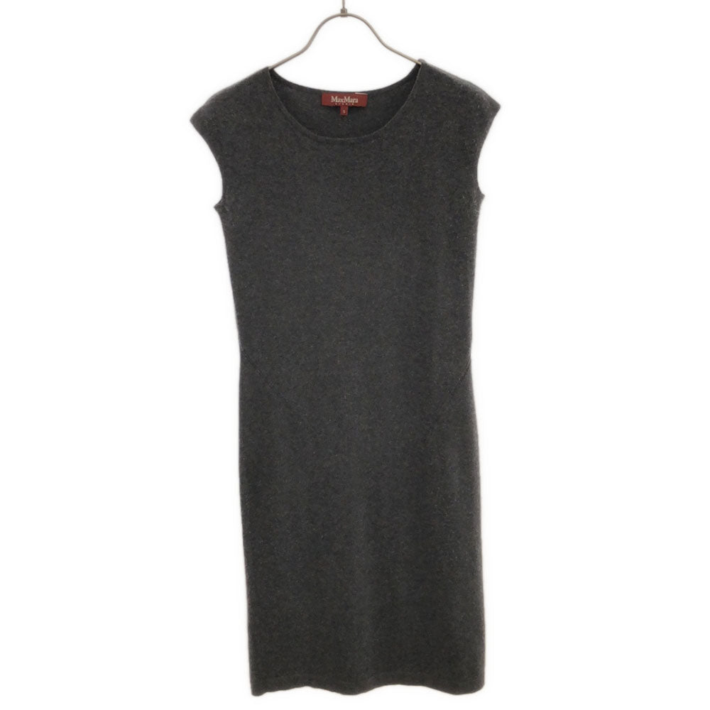 Max Mara Studio マックスマーラ ステュディオ シルクブレンド ノースリーブ ニット ワンピース S グレー系 レディース