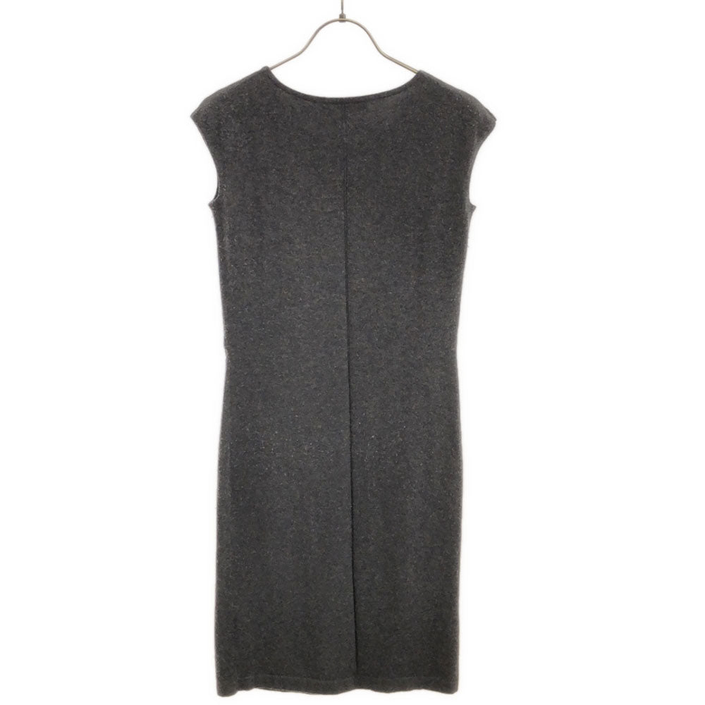 Max Mara Studio マックスマーラ ステュディオ シルクブレンド ノースリーブ ニット ワンピース S グレー系 レディース