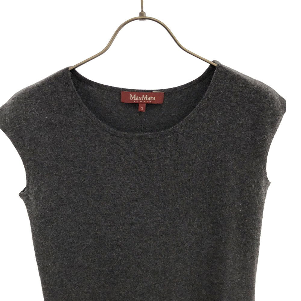 Max Mara Studio マックスマーラ ステュディオ シルクブレンド ノースリーブ ニット ワンピース S グレー系 レディース