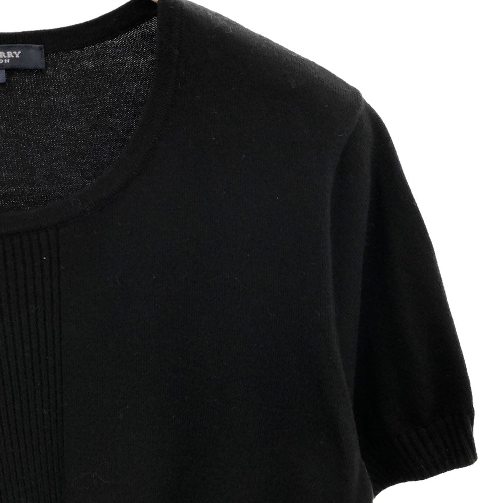 バーバリーロンドン 三陽商会 半袖 コットンニット セーター 4 ブラック BURBERRY LONDON レディース
