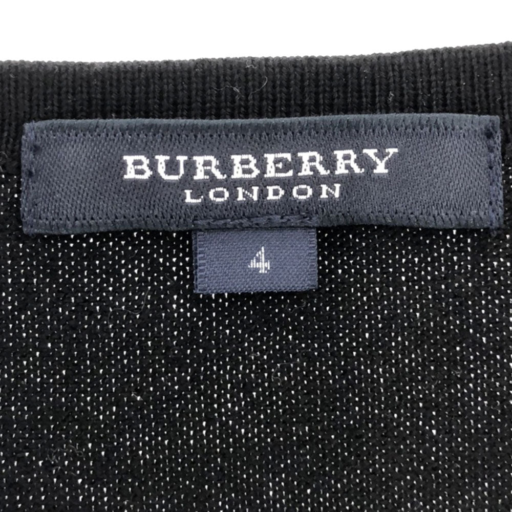 バーバリーロンドン 三陽商会 半袖 コットンニット セーター 4 ブラック BURBERRY LONDON レディース