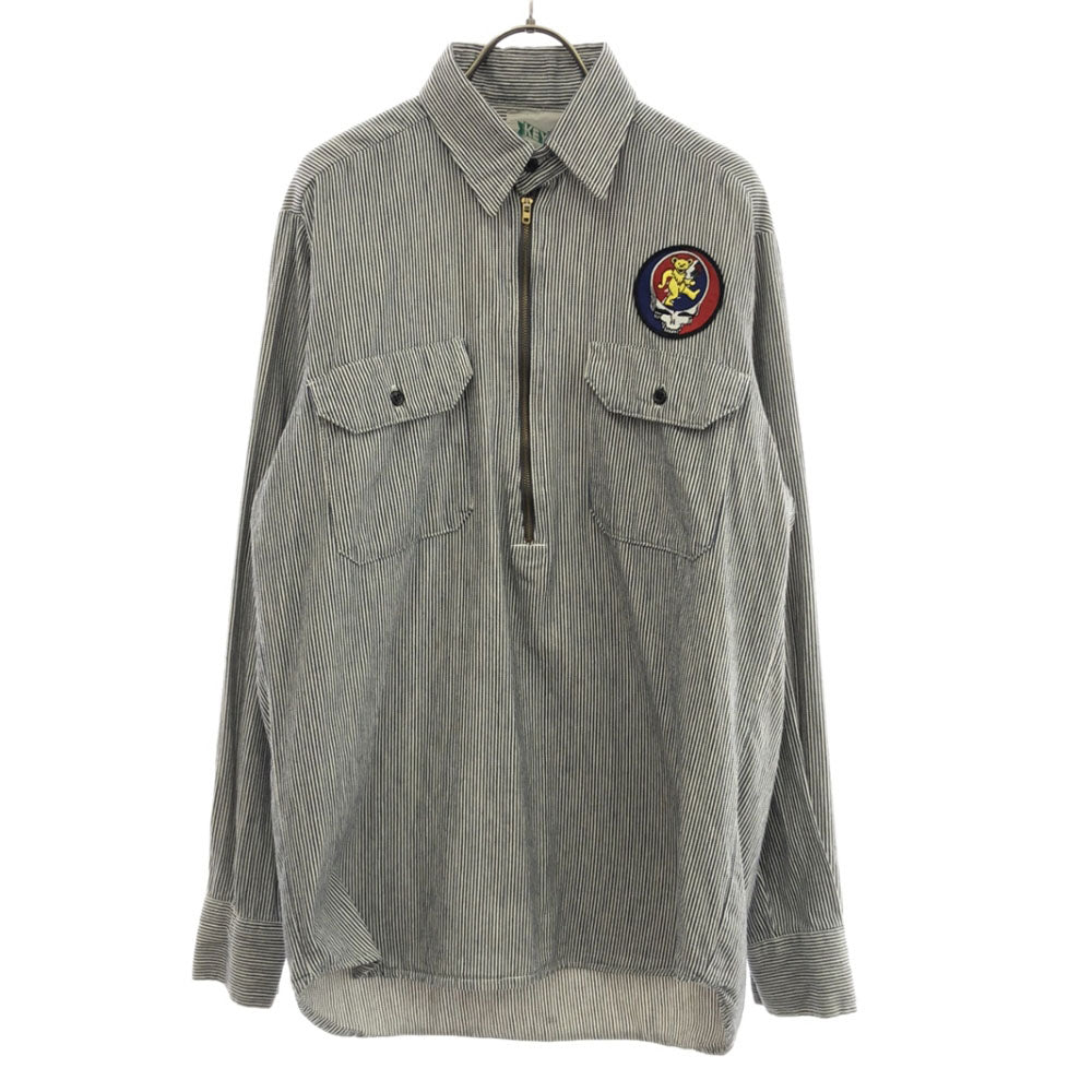 70年代 KEY ハーフジップヒッコリーシャツ TALONビンテージワンオーナー 70年代 KEY ハーフジップヒッコリーシャツ TALONビンテージワン