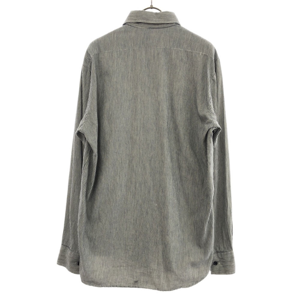 KEY キー 80s USA製 ヒッコリーストライプ 長袖 タロンジップ ワークシャツ S ネイビー×ホワイト ハーフジップ オールド ヴィンテージ メンズ