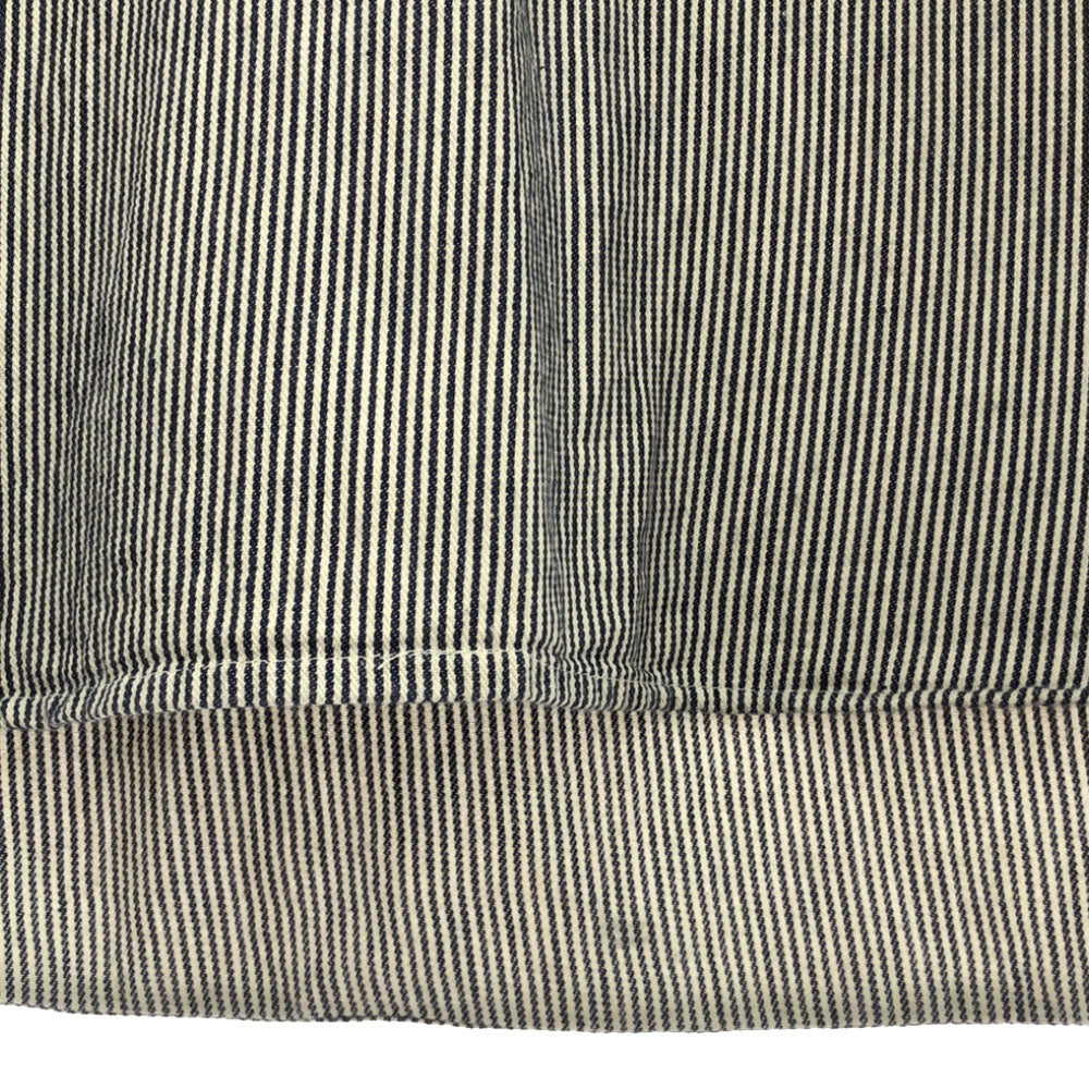 KEY キー 80s USA製 ヒッコリーストライプ 長袖 タロンジップ ワークシャツ S ネイビー×ホワイト ハーフジップ オールド ヴィンテージ メンズ