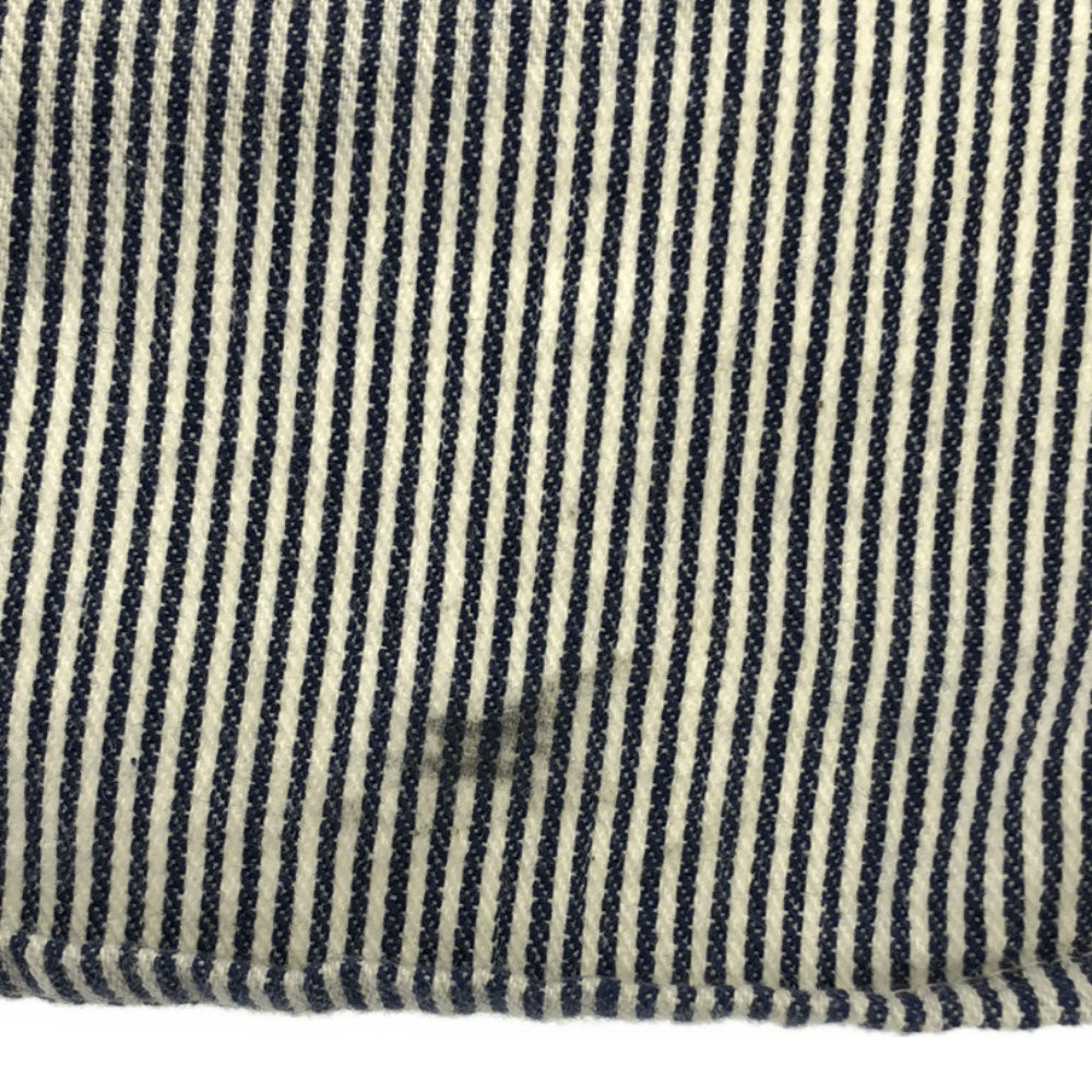 KEY キー 80s USA製 ヒッコリーストライプ 長袖 タロンジップ ワークシャツ S ネイビー×ホワイト ハーフジップ オールド ヴィンテージ メンズ