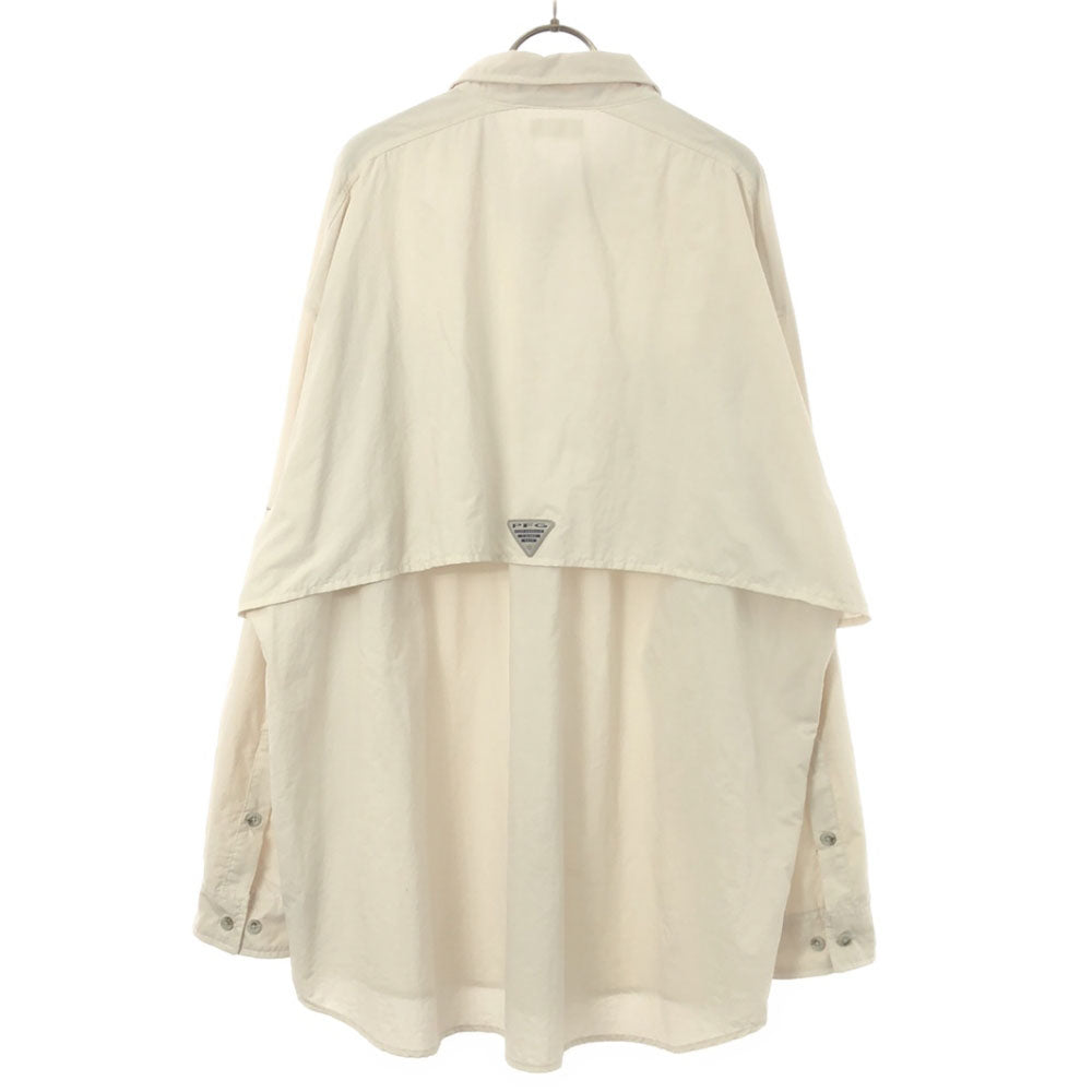 Columbia コロンビア FM7048 長袖 バハマ ボタンダウンシャツ XXL ホワイト系 アウトドア ビッグサイズ メンズ