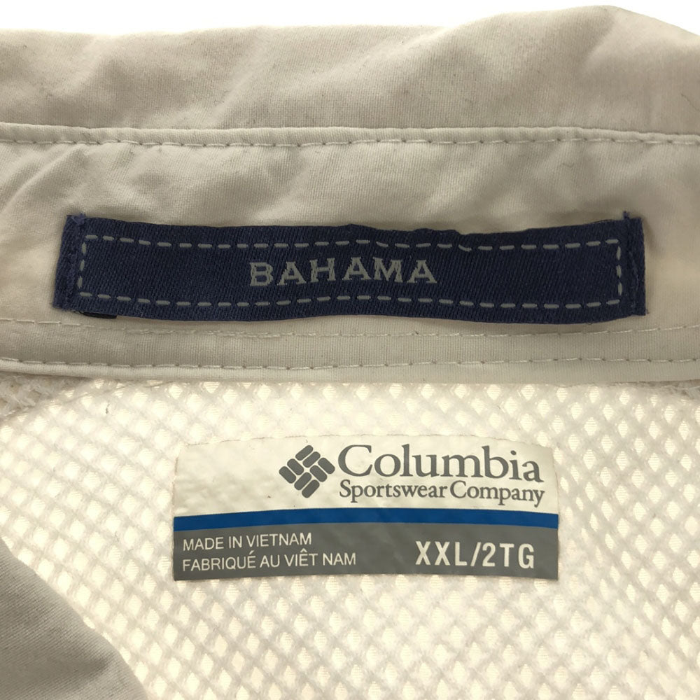 Columbia コロンビア FM7048 長袖 バハマ ボタンダウンシャツ XXL ホワイト系 アウトドア ビッグサイズ メンズ
