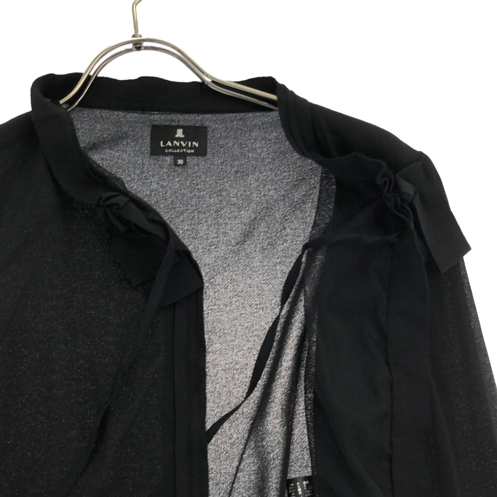 ランバン コレクション シルク 日本製 長袖 ボレロ 38 ブラック LANVIN COLLECTION レディース
