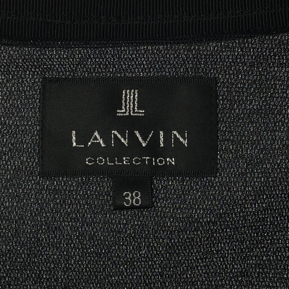 ランバン コレクション シルク 日本製 長袖 ボレロ 38 ブラック LANVIN COLLECTION レディース
