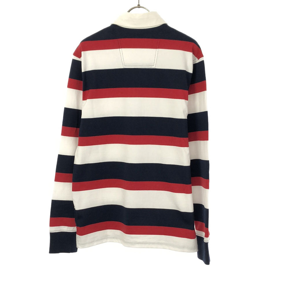 CANTERBURY OF NEW ZEALAND カンタベリー 未使用 ボーダー ロゴ刺繍 長袖 ラガーシャツ S タグ付き ラグビー ポロシャツ メンズ