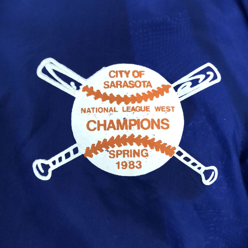 Pla-Jac プラジャック 70s USA製 プリント 刺繍 ワッペン ナイロン コーチジャケット M ブルー オールド ヴィンテージ メンズ