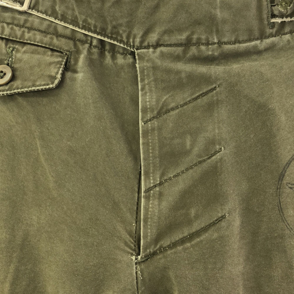 Mando マンド 日本製 ミリタリー カーゴショートパンツ 38 カーキ ボタンフライ メンズ